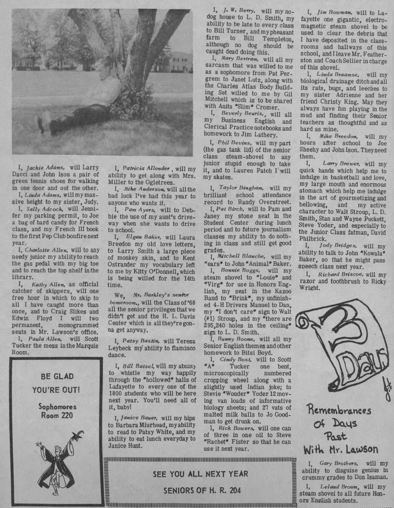 1967 Senior Wills, page 1