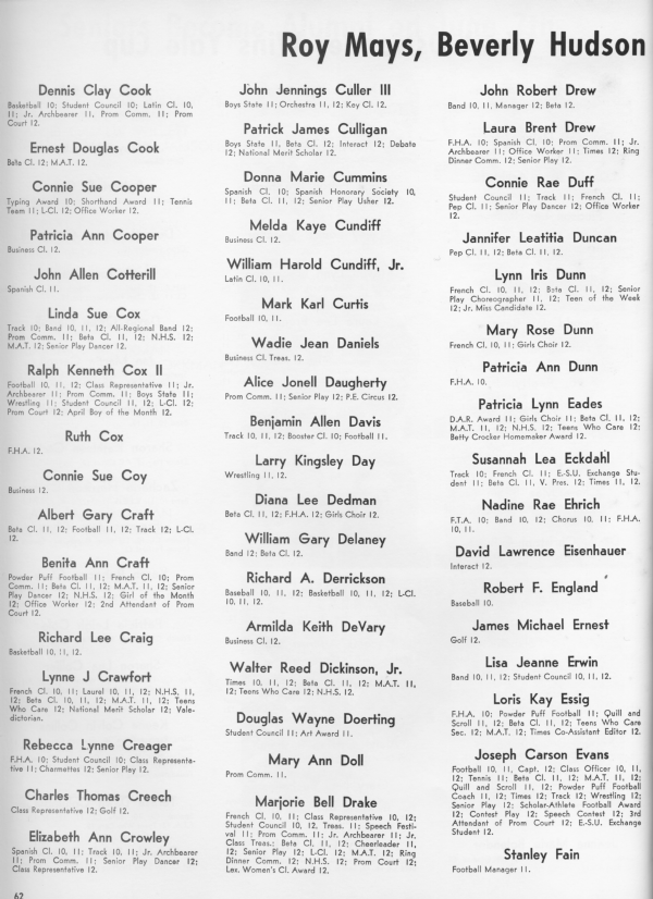 Lafayette 1969 Senior Directory