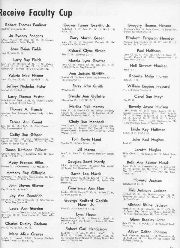 Lafayette 1969 Senior Directory
