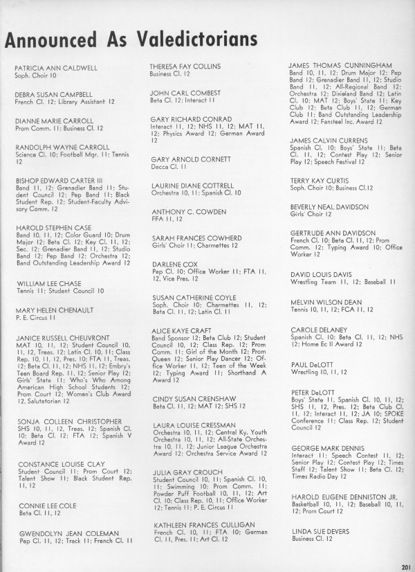 Lafayette 1970 Senior Directory