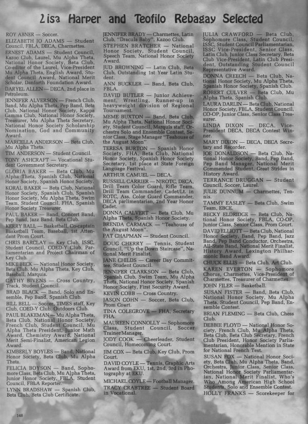 Lafayette 1978 Senior Directory page 148
