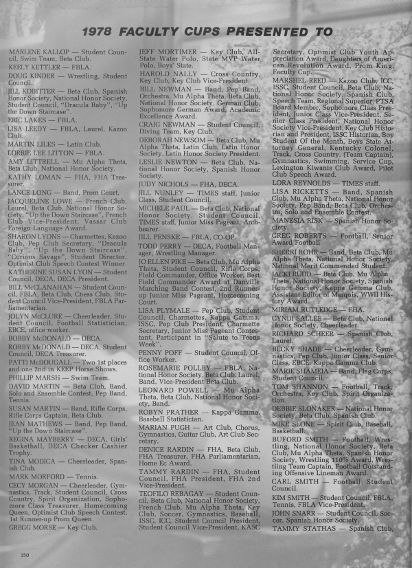 Lafayette 1978 Senior Directory page 150